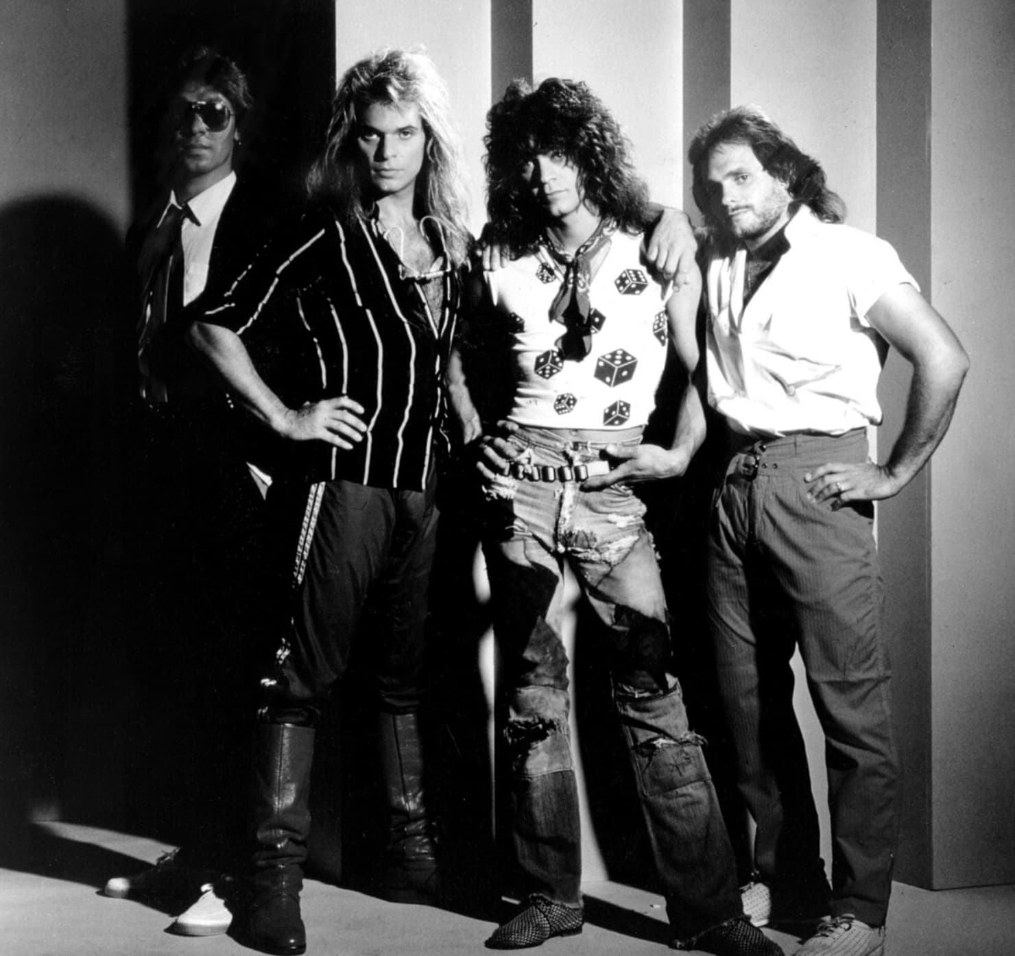 Van Halen strikes a pose in a 1984 promotional photo. 